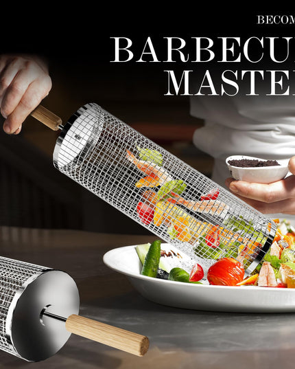 Rolling Grilling Basket with Handle - Libiyi