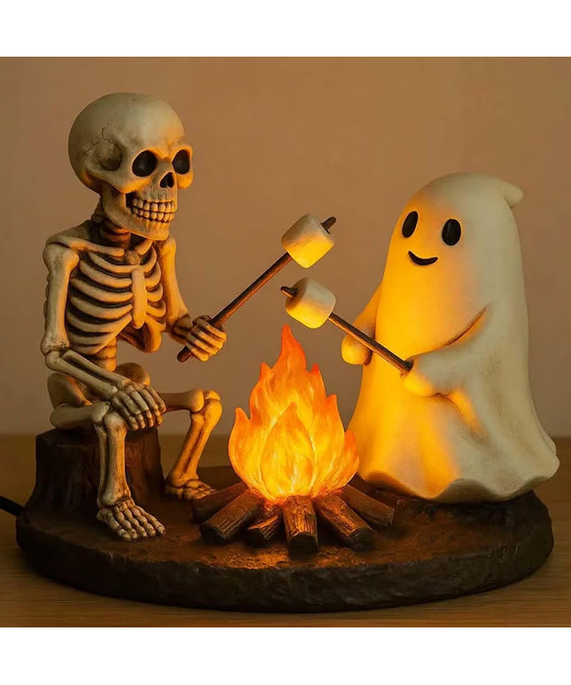 🎃Skeleton & Ghost Bonfire Night Lamp – Spooky Vibes for Your Halloween Décor!👻 - Libiyi