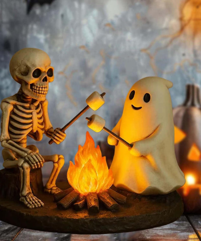 🎃Skeleton & Ghost Bonfire Night Lamp – Spooky Vibes for Your Halloween Décor!👻 - Libiyi