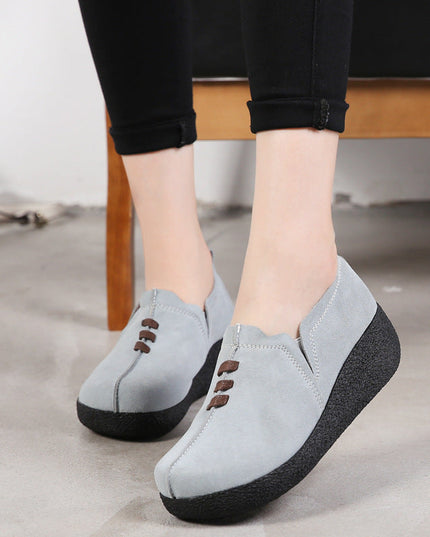 Libiyi Round toe fly woven mesh thick sole ladies casual shoes - Libiyi