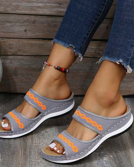 Stylish Wedge Cutout Comfortable Flat Slippers - Libiyi