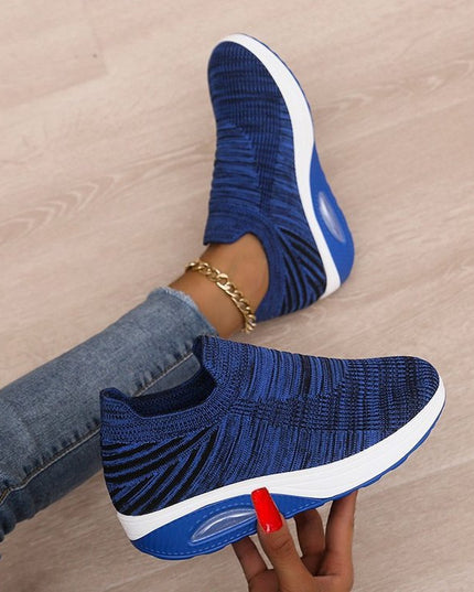 Women's low top fly woven casual sneakers - Libiyi