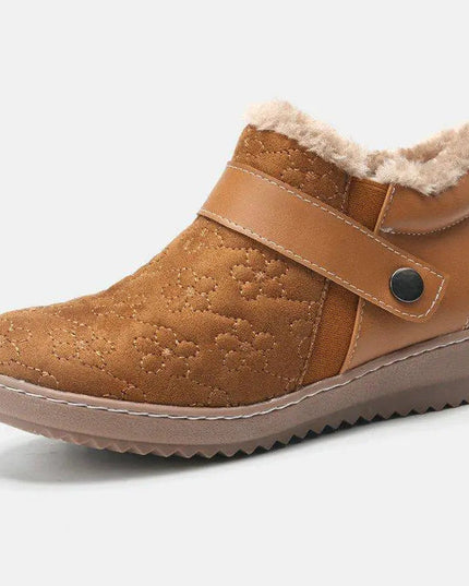 women's round toe low top color blocking cotton shoes - Keilini