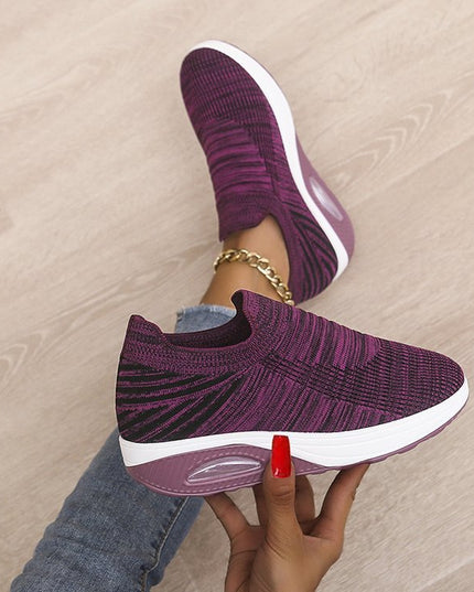 Women's low top fly woven casual sneakers - Libiyi