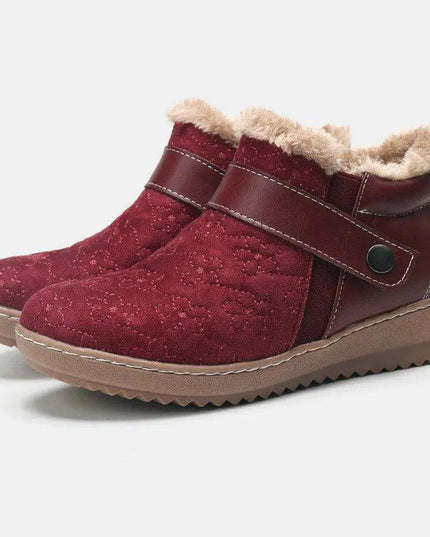 women's round toe low top color blocking cotton shoes - Keilini