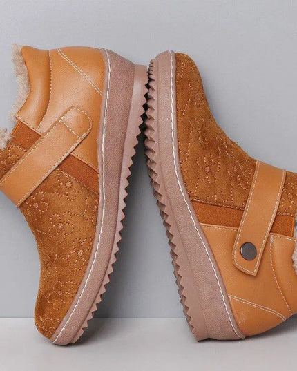 women's round toe low top color blocking cotton shoes - Keilini