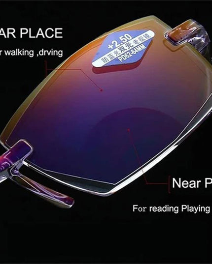 Sapphire High Hardness Anti Blue Light Intelligent Dual Focus Reading Glasses - Libiyi
