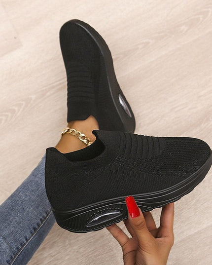 Women's low top fly woven casual sneakers - Libiyi