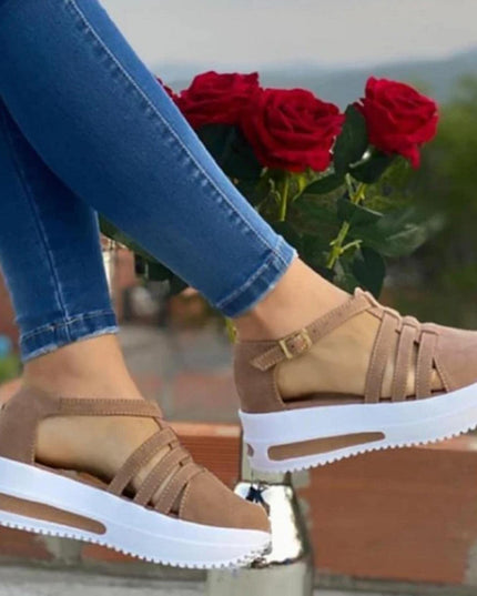 Women Sandals Casual Thick Bottom Comfortable Mid Heels Sandals - Libiyi