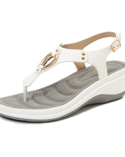 Ladies Rubber Sole Casual Wedge Sandals - Libiyi