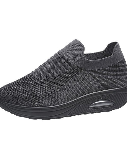 Women's low top fly woven casual sneakers - Libiyi