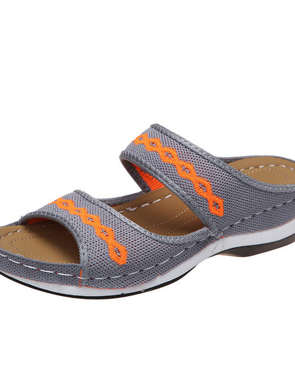 Stylish Wedge Cutout Comfortable Flat Slippers - Libiyi