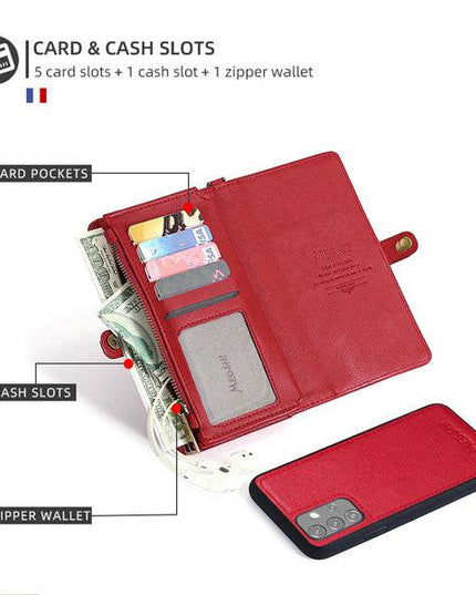 MEGSHI Magnetic 2-in-1 Detachable Leather Wallet Case For Samsung A Series - Libiyi