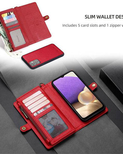 MEGSHI Magnetic 2-in-1 Detachable Leather Wallet Case For Samsung A Series - Libiyi