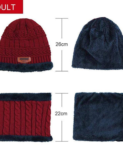 Warm Beanie Cap With Scarf - Libiyi