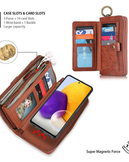 Leather Detachable Magnetic Wallet Case For Galaxy - Libiyi