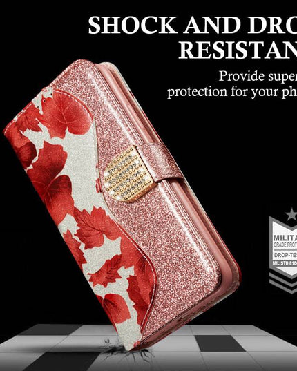 Leather Glitter Rhinestone Flip Case For Samsung - Libiyi