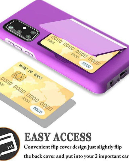 Armor Protective Card Holder Case for Samsung A Series With 2-Pack Screen Protectors - Libiyi