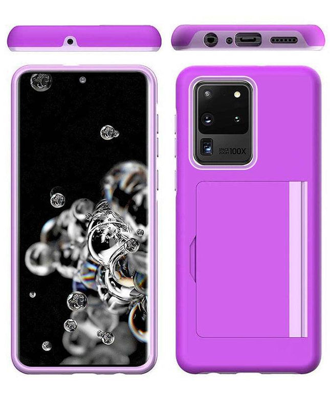 Armor Protective Card Holder Case for Samsung S20 Ultra With 2-Pack Screen Protectors - Libiyi