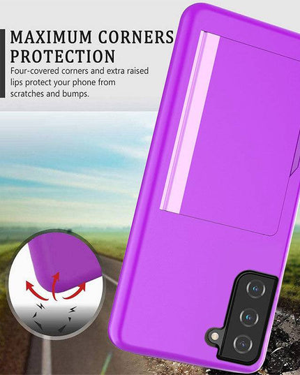 Armor Protective Card Holder Case for Samsung S21(5G) With 2-Pack Screen Protectors - Libiyi