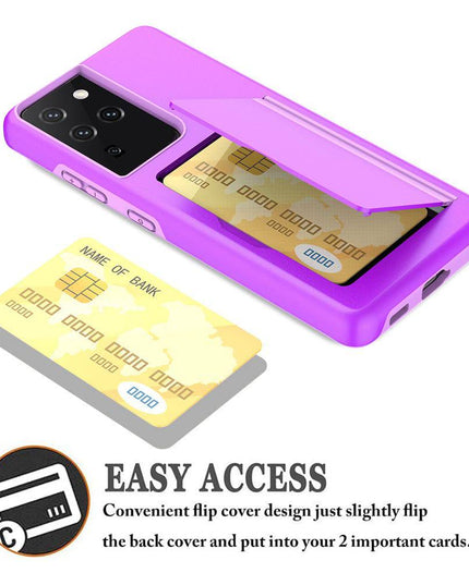 Armor Protective Card Holder Case for Samsung S Series With 2-Pack Screen Protectors - Libiyi