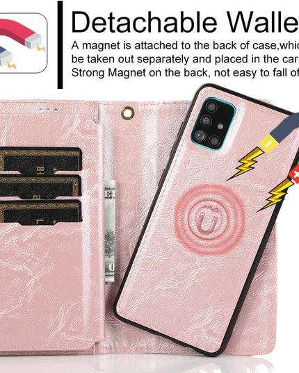 Detachable Flip Folio Zipper Purse Phone Case For Samsung A Series - Libiyi