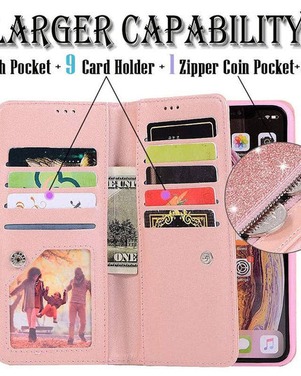Bling Wallet Case with Wrist Strap for iPhone 12 Series - Libiyi