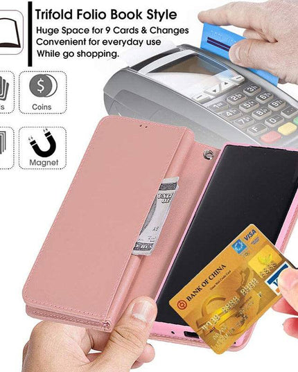 Bling Wallet Case with Wrist Strap for Samsung Note 20 Series - Libiyi
