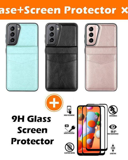 Dual Layer Lightweight Leather Wallet Case for Samsung Galaxy S21 - Libiyi