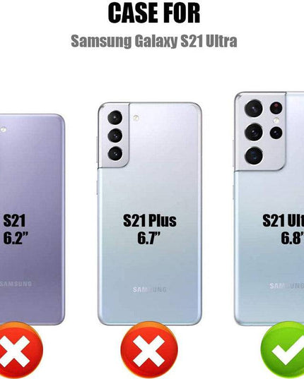 Dual Layer Lightweight Leather Wallet Case for Samsung Galaxy S21 Ultra - Libiyi