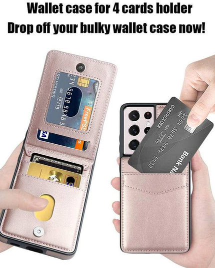 Dual Layer Lightweight Leather Wallet Case for Samsung Galaxy S21 Ultra - Libiyi