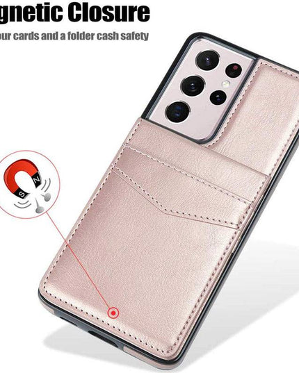 Dual Layer Lightweight Leather Wallet Case for Samsung Galaxy S21 Ultra - Libiyi