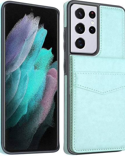 Dual Layer Lightweight Leather Wallet Case for Samsung Galaxy S21 Ultra - Libiyi