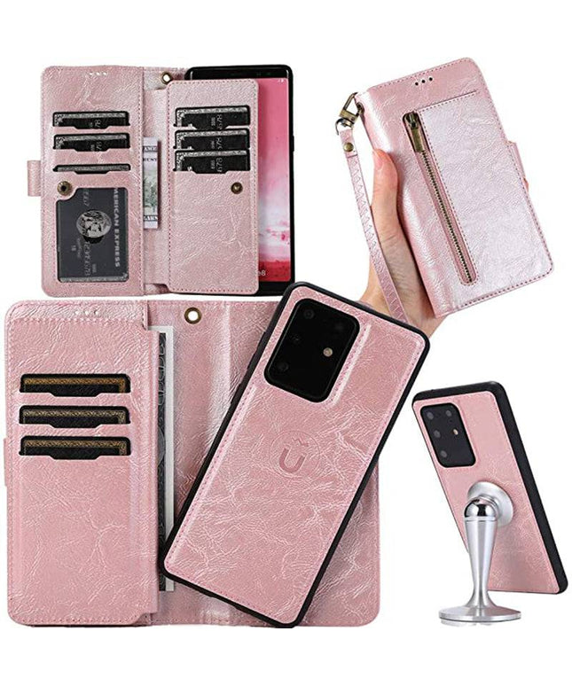 Detachable Flip Folio Zipper Purse Phone Case for Samsung - Libiyi