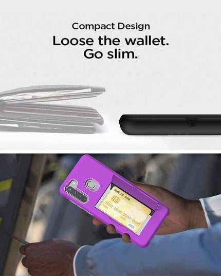 Armor Protective Card Holder Case for Samsung A21(US) With 1 PACK Screen Protector - Libiyi