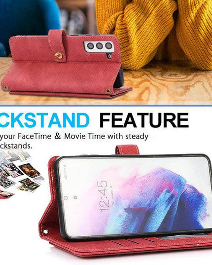 Leather Crossbody Shockproof Wallet Phone Case for Samsung S21 Plus - Libiyi
