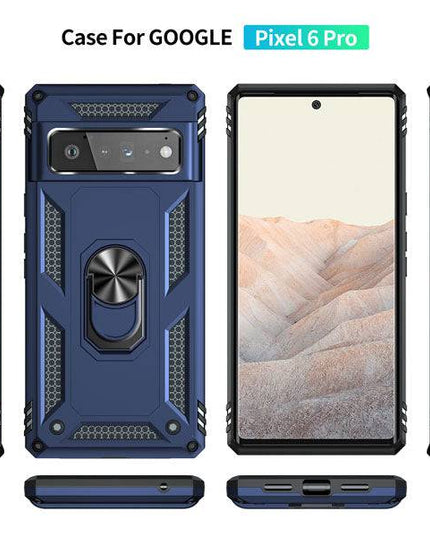 2022 Luxury Armor Ring Bracket Phone case For Google Pixel 6 Pro With 2-Pack Screen Protectors - Libiyi