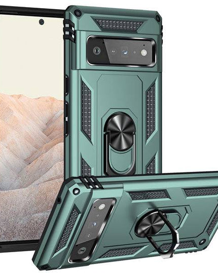 2022 Luxury Armor Ring Bracket Phone case For Google Pixel 6 Pro With 2-Pack Screen Protectors - Libiyi