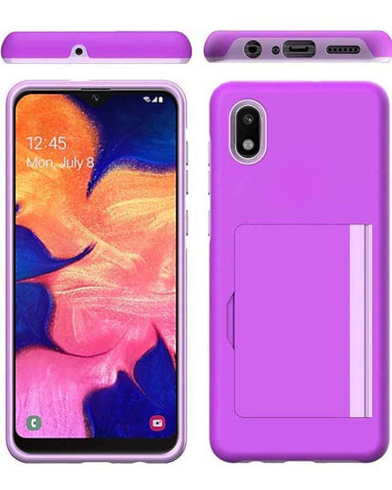 Armor Protective Card Holder Case for Samsung A10e With 2-PACK Screen Protectors - Libiyi