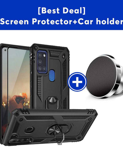 Luxury Armor Ring Bracket Phone Case For Samsung A21S-Fast Delivery - Libiyi