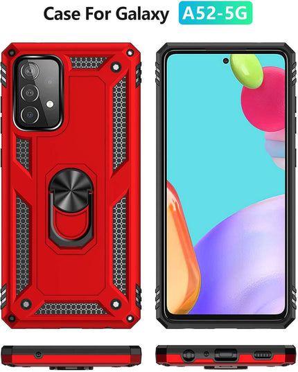 Samsung A72(4G) Luxury Armor Ring Bracket Phone Case With 1-Pack Screen Protector - Libiyi