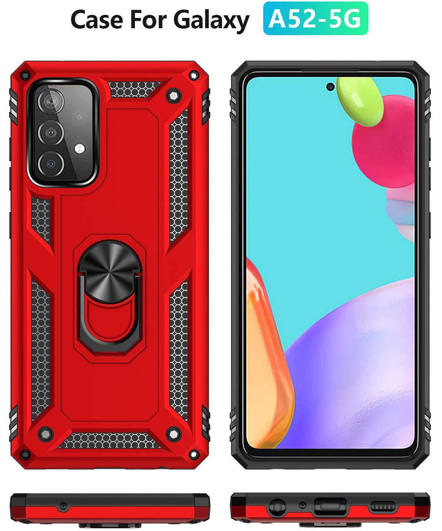 Samsung A72(4G) Luxury Armor Ring Bracket Phone Case With 1-Pack Screen Protector - Libiyi