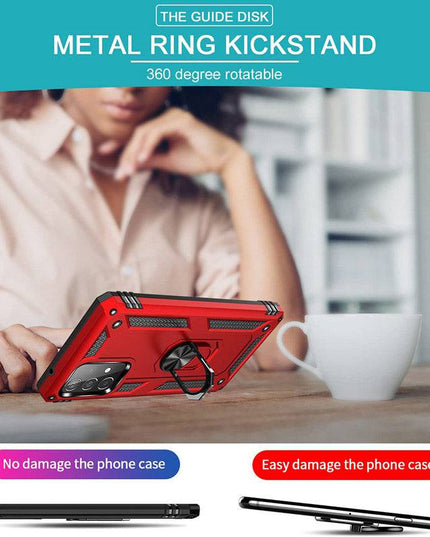 Samsung A72(4G) Luxury Armor Ring Bracket Phone Case With 1-Pack Screen Protector - Libiyi