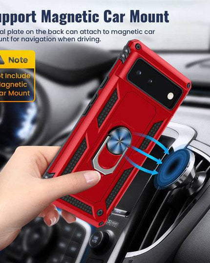 Luxury Armor Ring Bracket Phone case For Google Pixel 6 With 2-Pack Screen Protectors - Libiyi