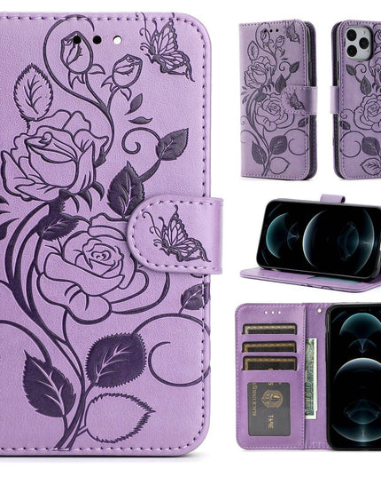 3D Embossed Rose Wallet iPhone Case - Libiyi
