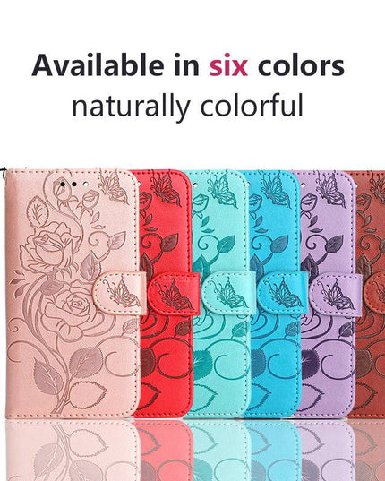 3D Embossed Rose Wallet Case For Samsung A02S - Libiyi