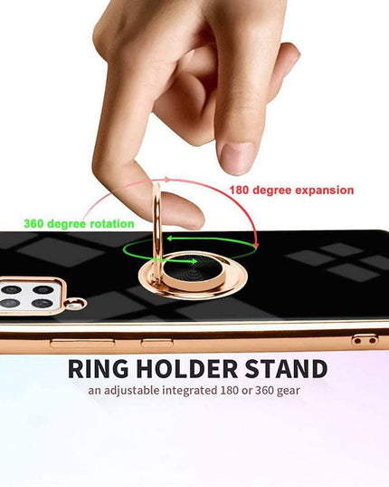 Slim Thin Finger Ring Stand Electroplated Silicone Case For Samsung A32(5G) - Libiyi