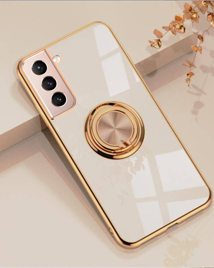 Shiny Plating Built-in Finger Ring Case For Samsung S21 Plus - Libiyi