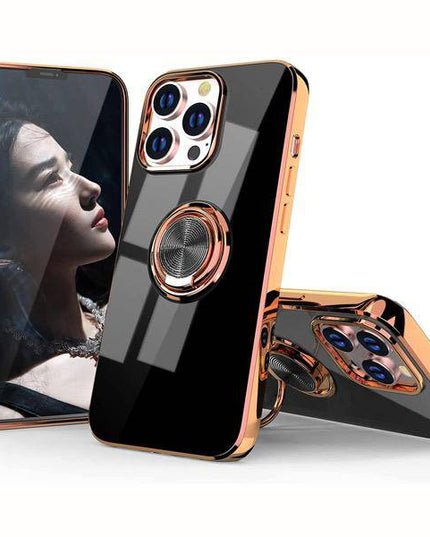 Shiny Plating Built-in Finger Ring Case For iPhone 12 Series - Libiyi