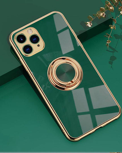 Shiny Plating Built-in Finger Ring Case For iPhone - Libiyi